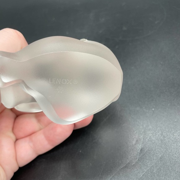 Lenox Frosted Crystal Elephant Figurine Sitting Made in Germany - Picture 6 of 8